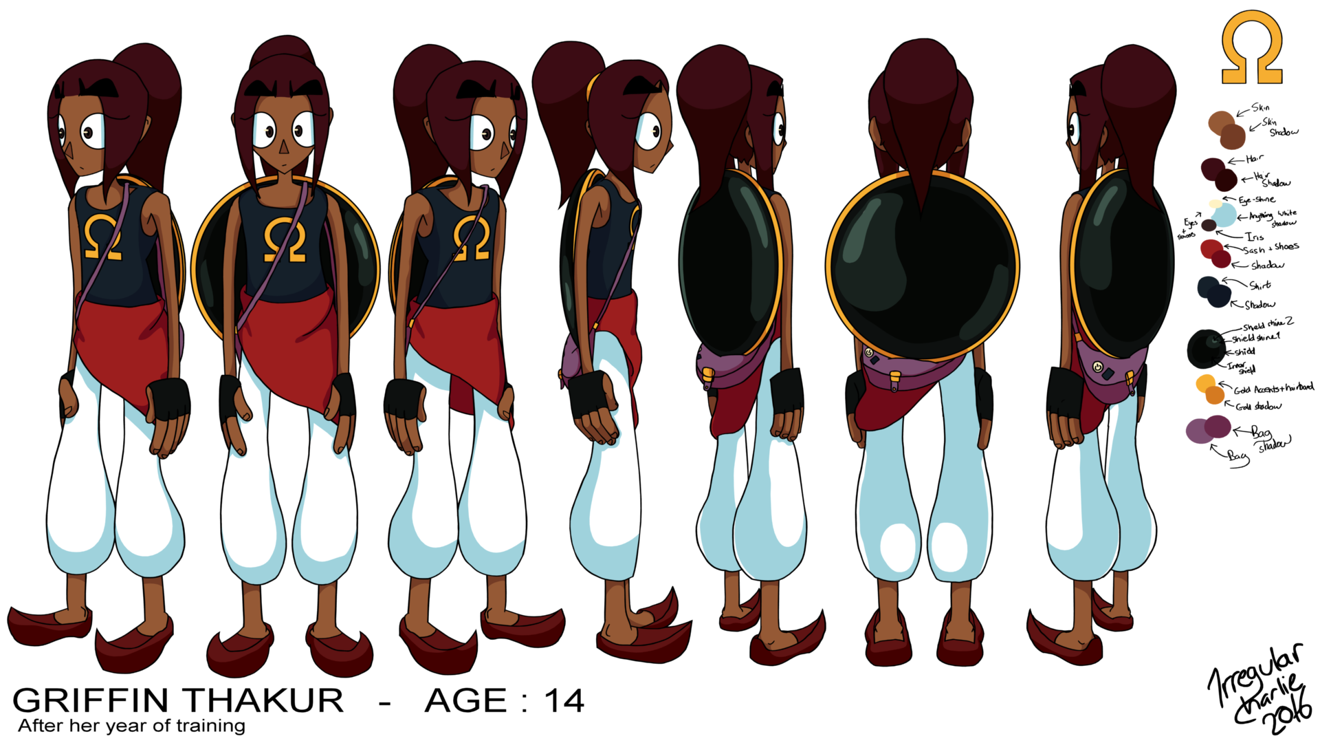 Griffin Thakur (age 14) model sheet